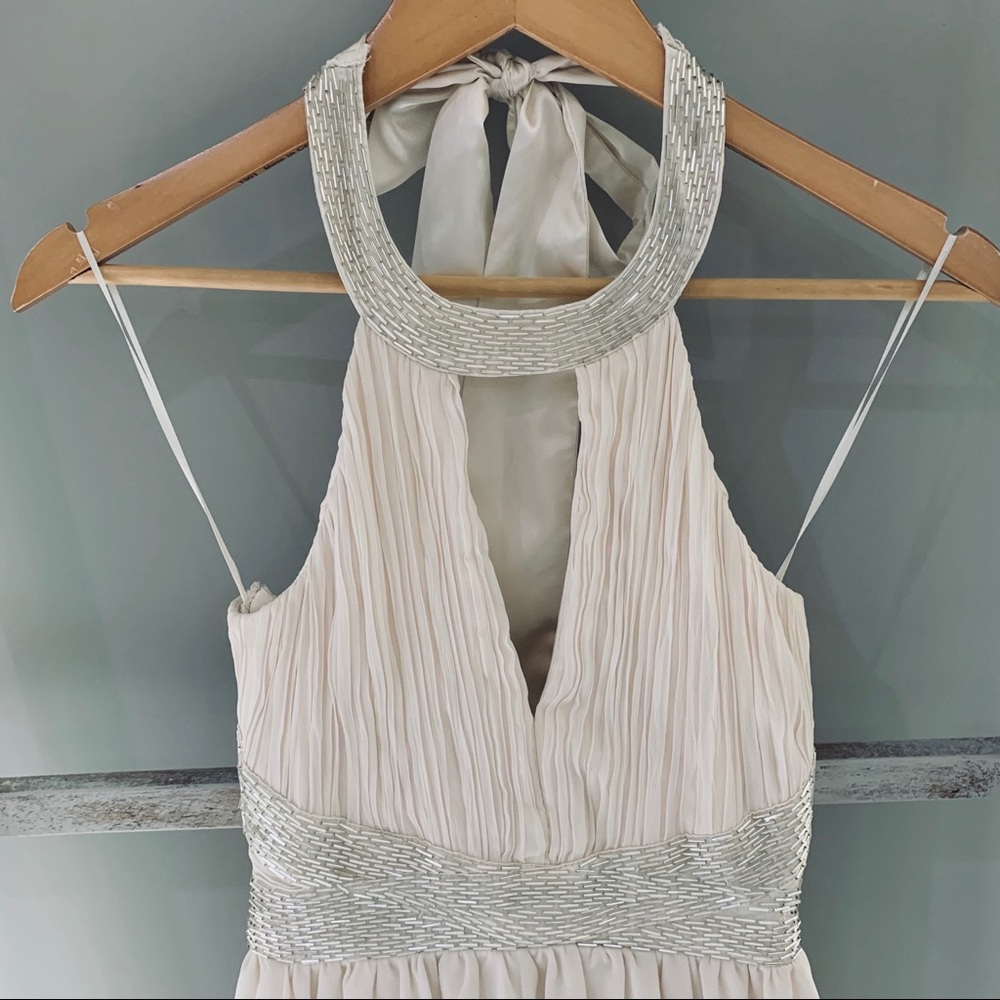 Beautiful Cream Halter Maxi Dress